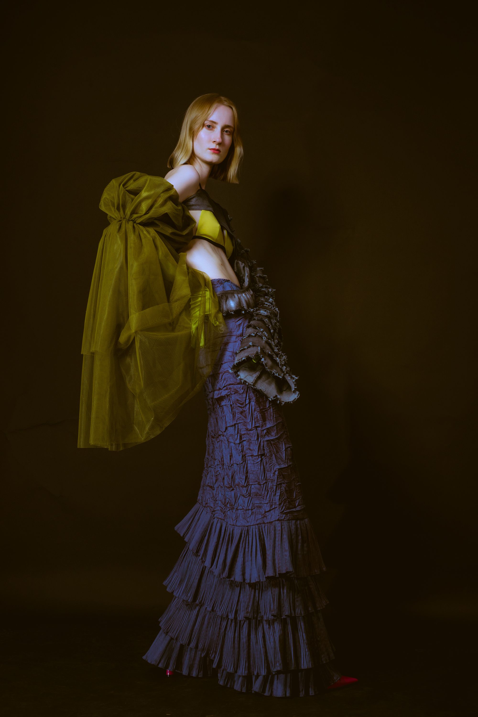 Female modeling clothes from Fashion Designer, Weronika Wrzosek.
