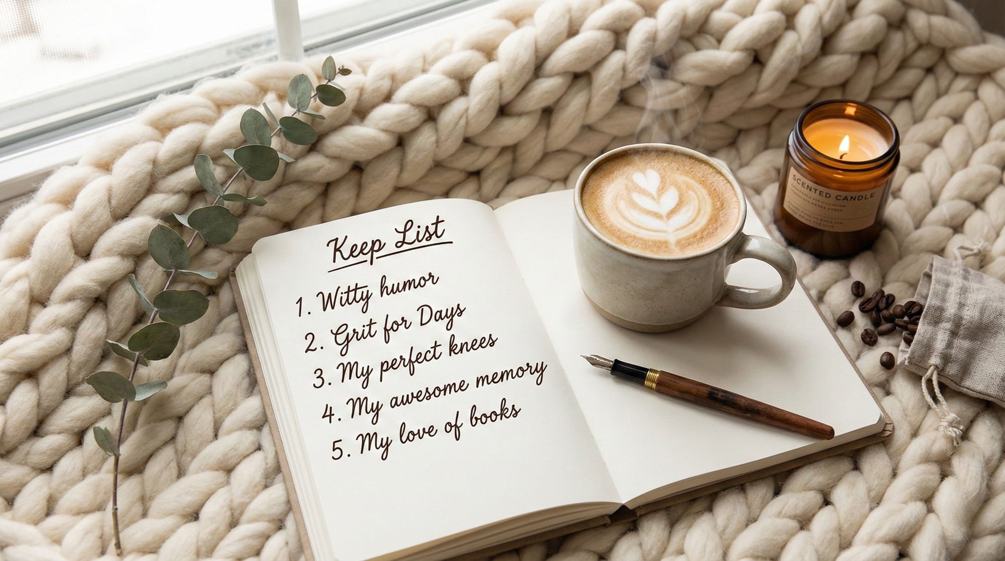 an Overhead shot of an open journal - Keep List