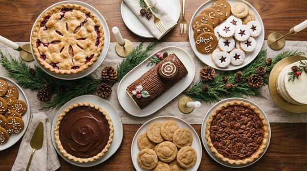 Holiday dessert table spread
